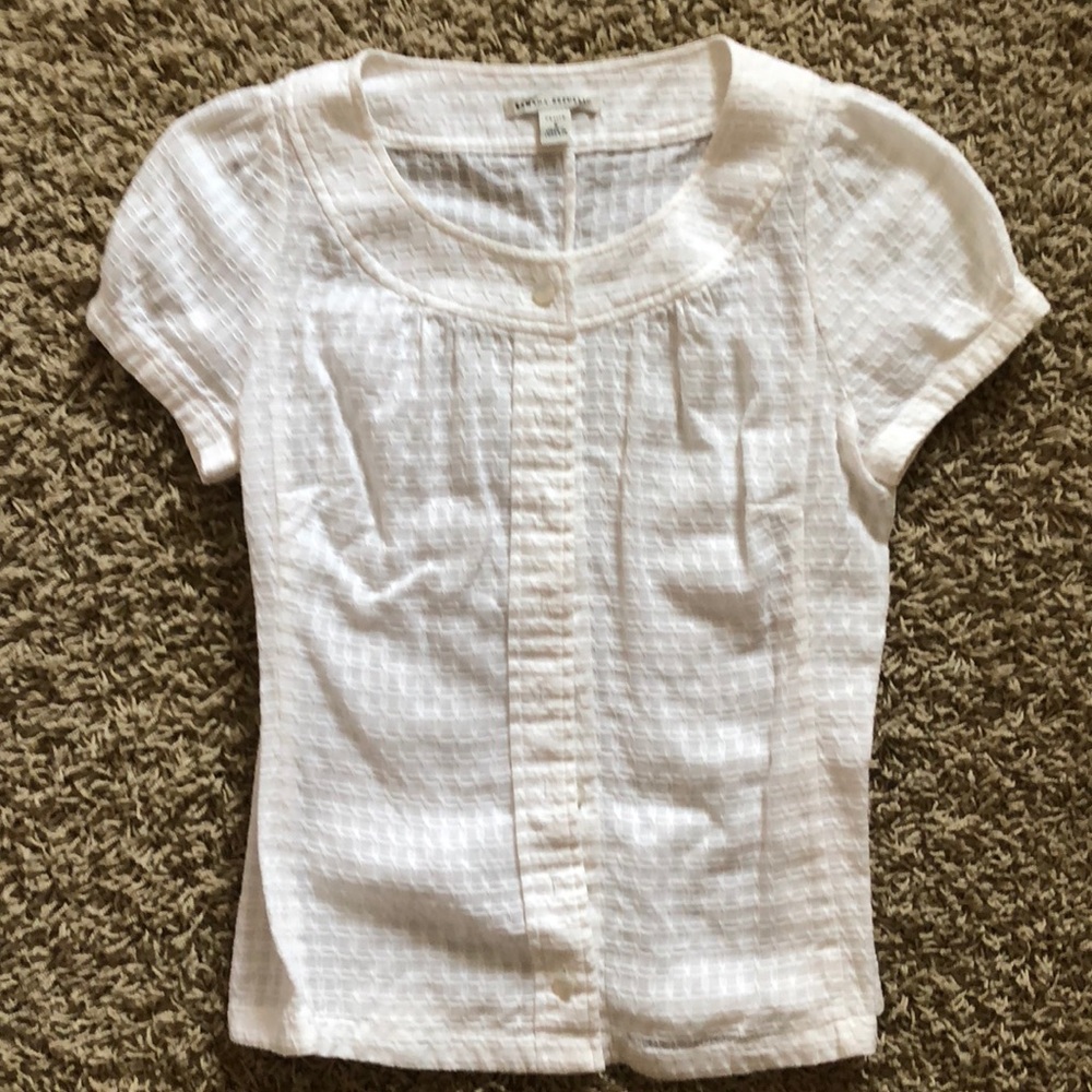 White cap sleeve blouse